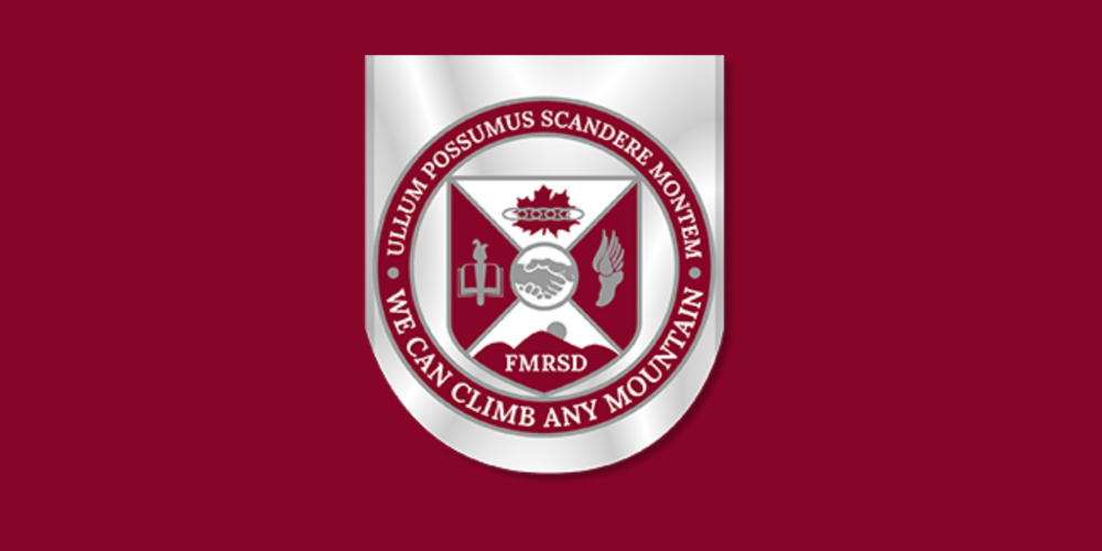 logo crest on red background